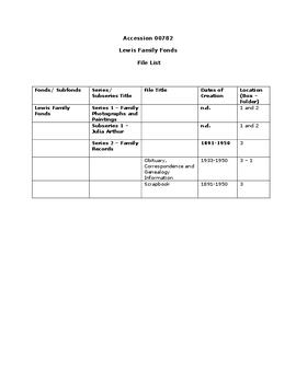 Lewis Family fonds