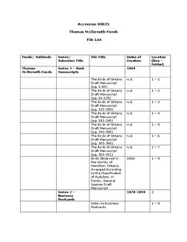 Thomas McIlwraith fonds